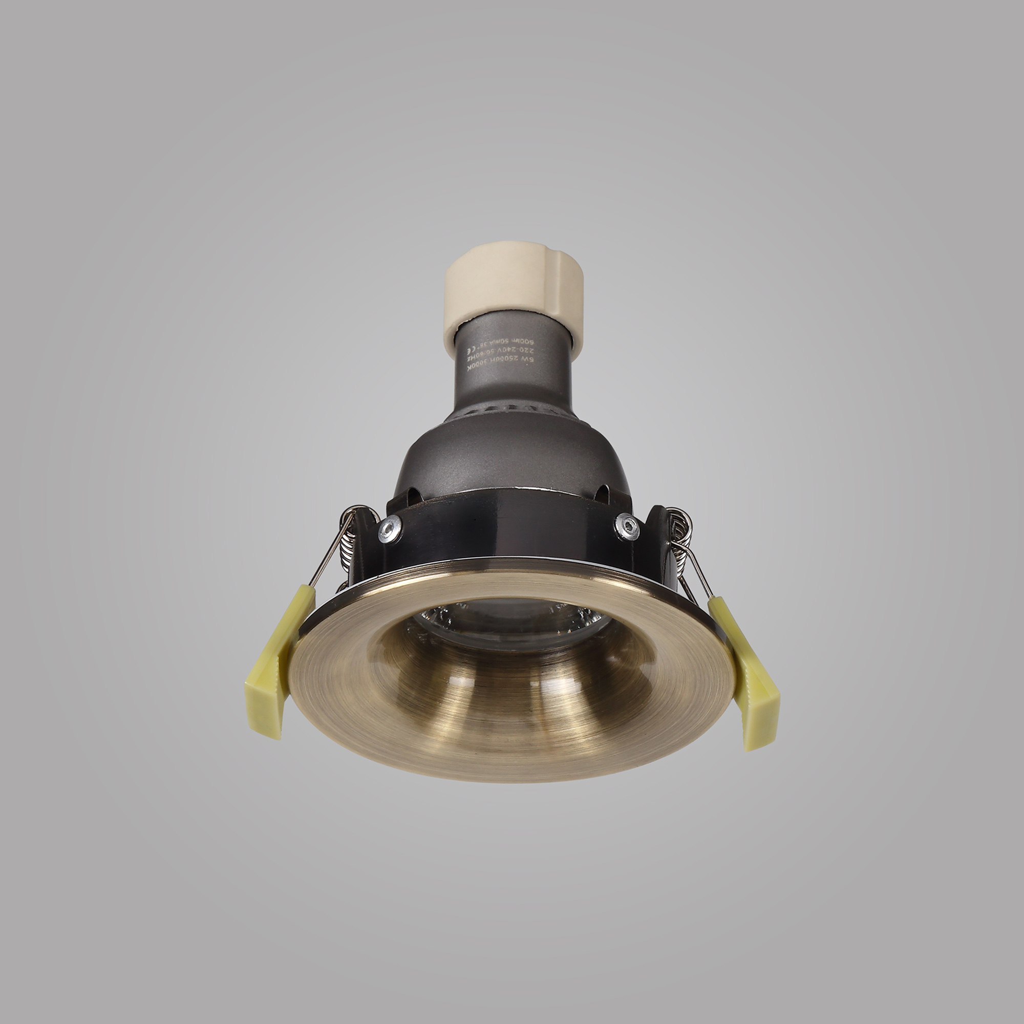 Bruve GU10 Recessed Round Antique Brass IP65 Downlighter, Cut-Out 68mm DX200404  Dlux Bruve IP65